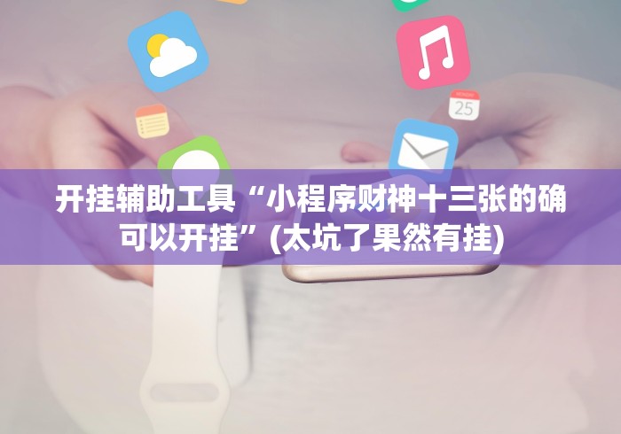 开挂辅助工具“小程序财神十三张的确可以开挂”(太坑了果然有挂)